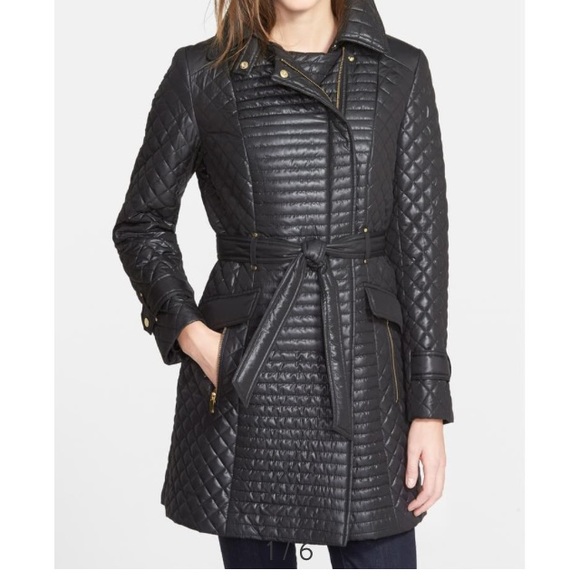 Via Spiga Jackets & Blazers - Via Spiga Asymmetrical Quilted Belted Trench Coat